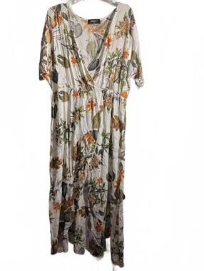 Floral Tropical Vacation Summer Maxi Dress by Rebdolls 1X